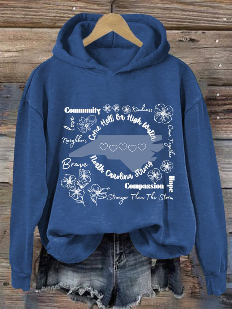 Comstylish Women's North Carolina Strong Print Casual Sweatshirt