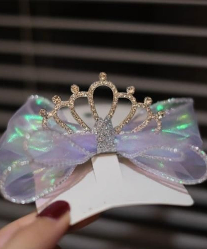 Purple Alloy Zircon Bow Hairpin