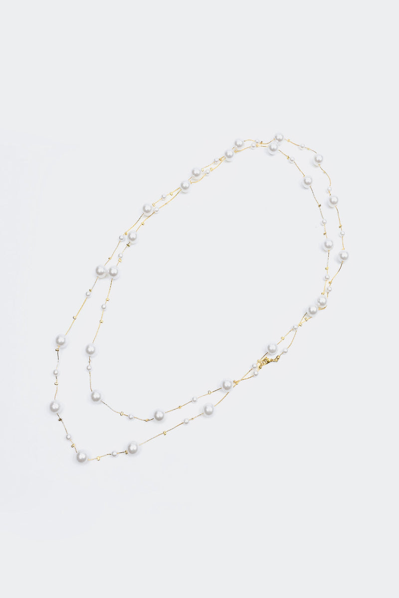 Faux Pearl Long Necklace