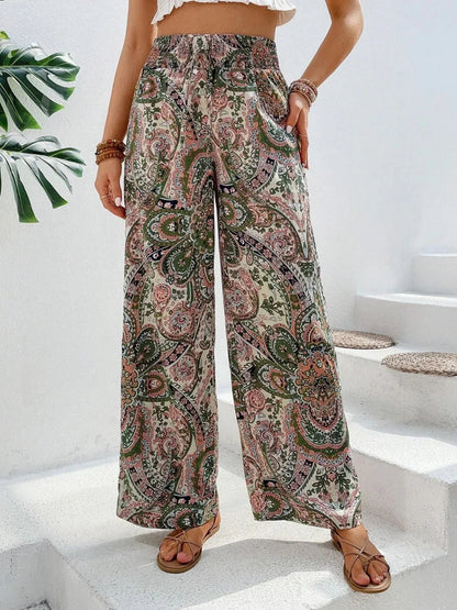 EP | Artistique d'impression pantalon taille haute pour les femmes
