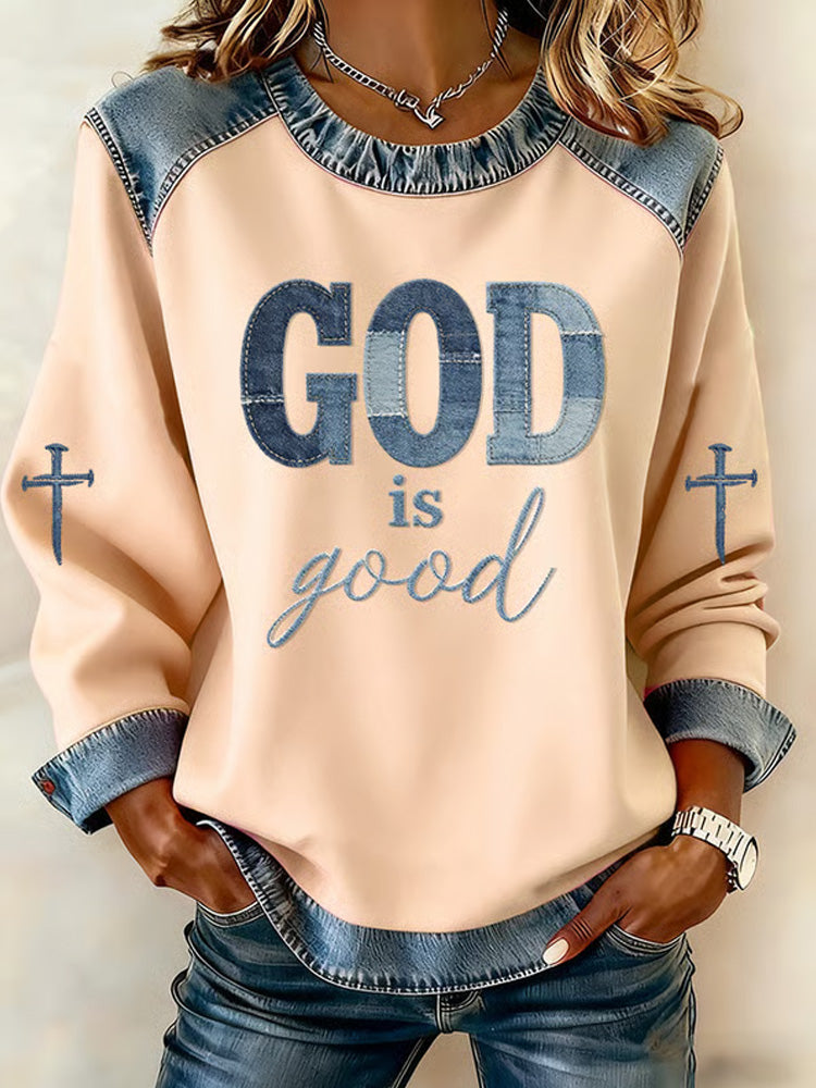 Comstylish Women's Casual God Is Good Sweatshirt