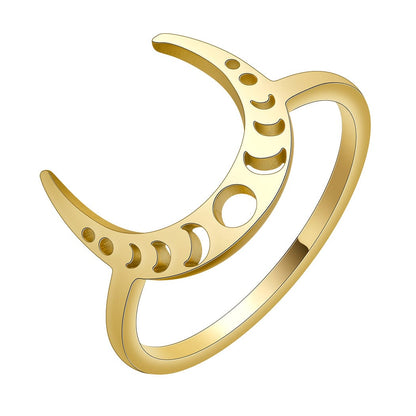Horned of God Crescent Moon Ring