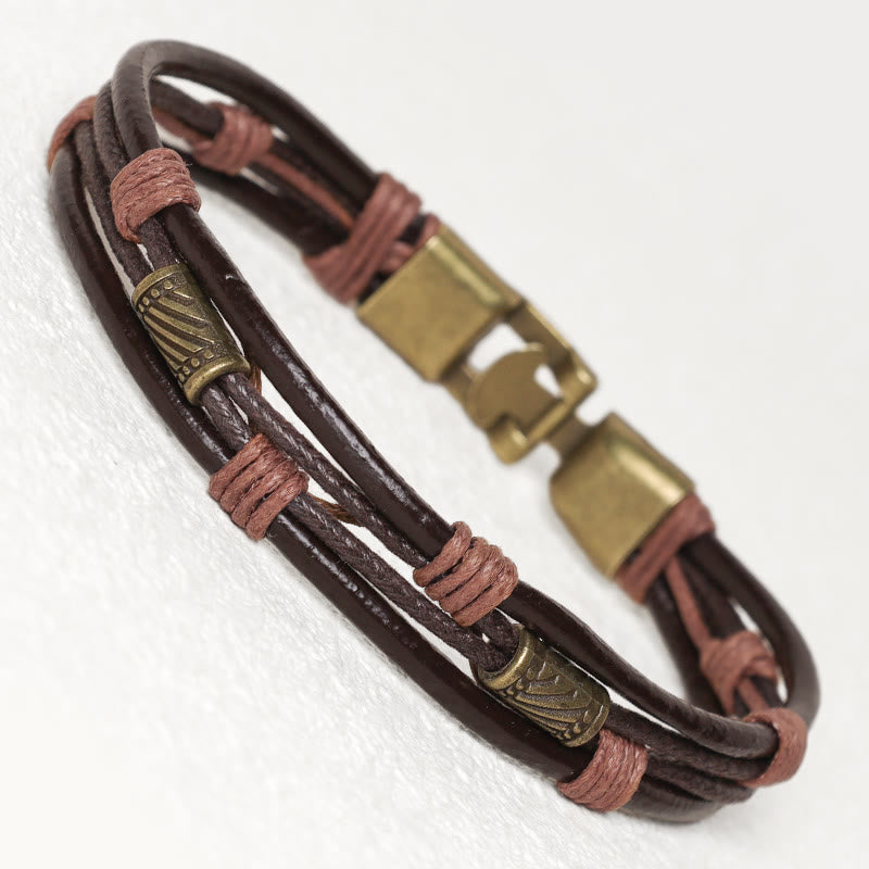 Copper Leather Spiritual Bracelet for Healing & Balance