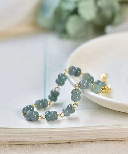 Blue 14k Gold Jade Charm Bracelet
