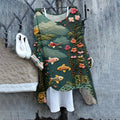 Vintage Flower And Fish Loose Linen Cozy Shirt Tunic Top artswardrobe