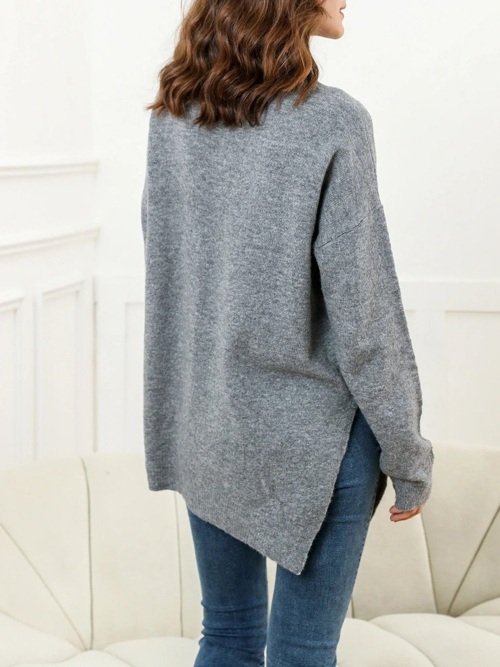 LM | Elegant sweater with side slits