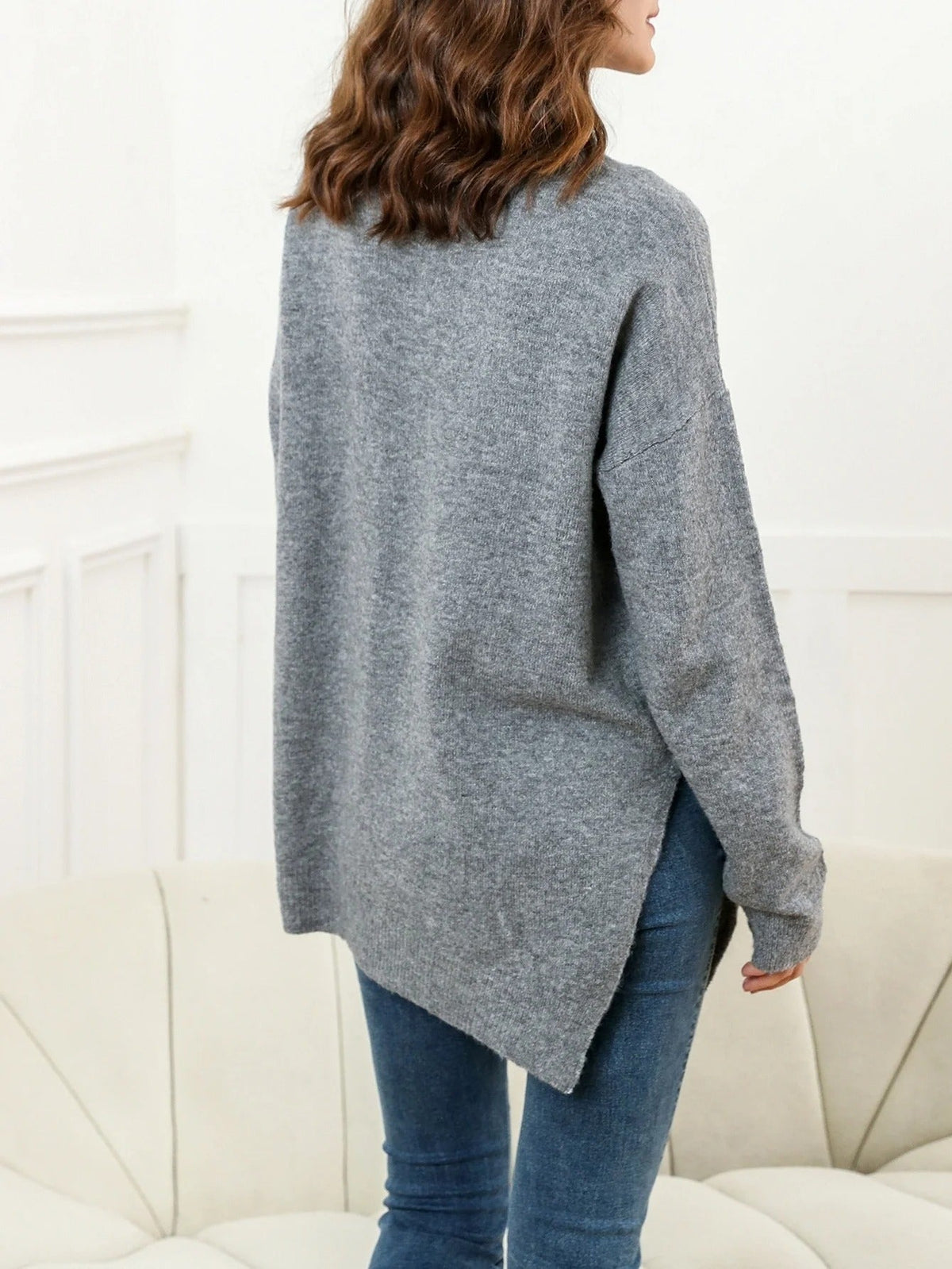 LM | Elegant sweater with side slits