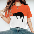 Abstract Black Cat Painting Art T-Shirt elevenforest