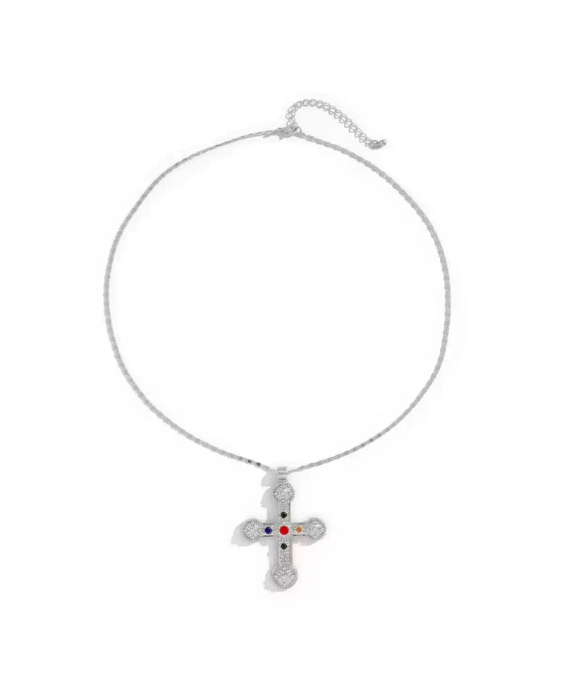 Kathryn Multicolor Cross Necklace