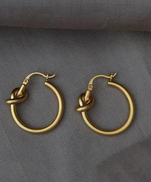 Vogue Gold Sterling Silver Overgild Dull Polish Circle Hoop Earrings