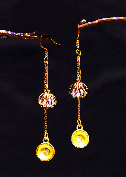 Diy Golden Bowl 14k Gold Drop Earrings