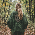 Vintage Irish Celtic Knot Knitted Cozy Jacquard Cardigan artswardrobe