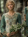Bohemian Viking Celtic Myth Style Cotton And Linen Dress artswardrobe