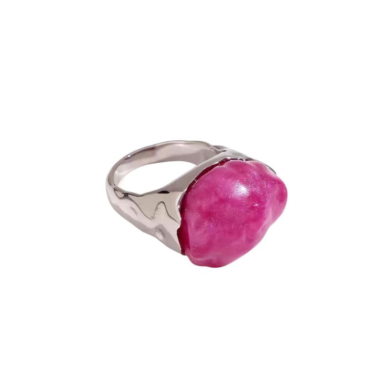 Adley 18k Acrylic Shaped Stone Ring