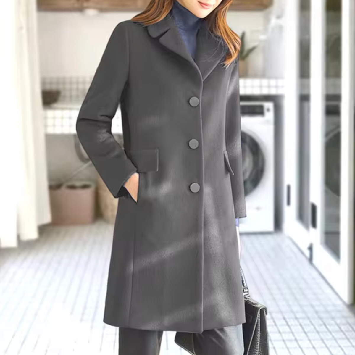 LM | Wool coat with front pocket