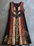 Norse Mythology & Raven Art Vintage Linen Vest Dress artswardrobe
