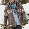 Mens Vintage Fair Isle Knitted Hooded Cardigan artswardrobe