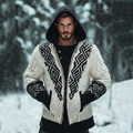 Men's Viking Art Celtic Chunky Hooded Cardigan artswardrobe