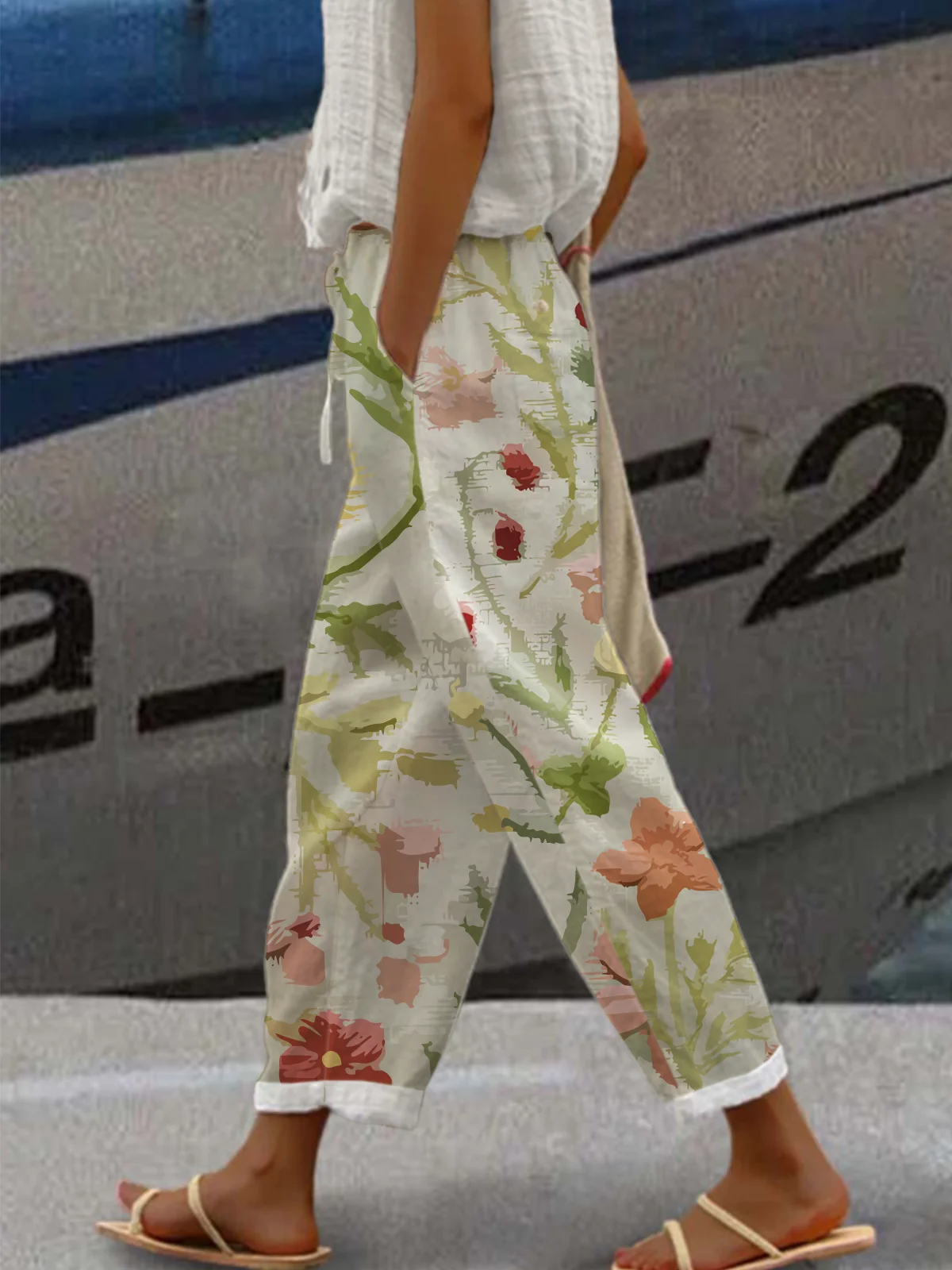 Women's Trendy Floral Print Wide-Leg Pants