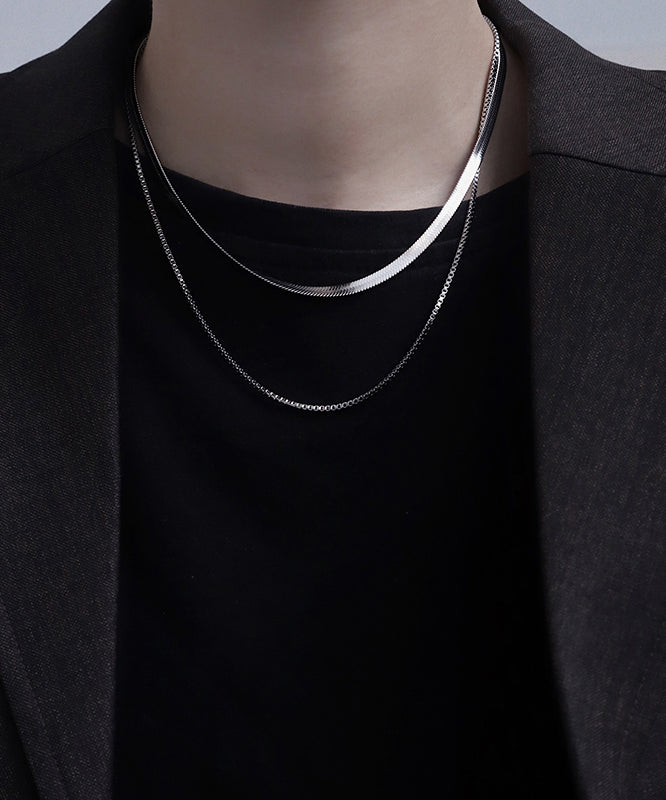 Boutique Silk Stainless Steel Two Piece Set Necklace