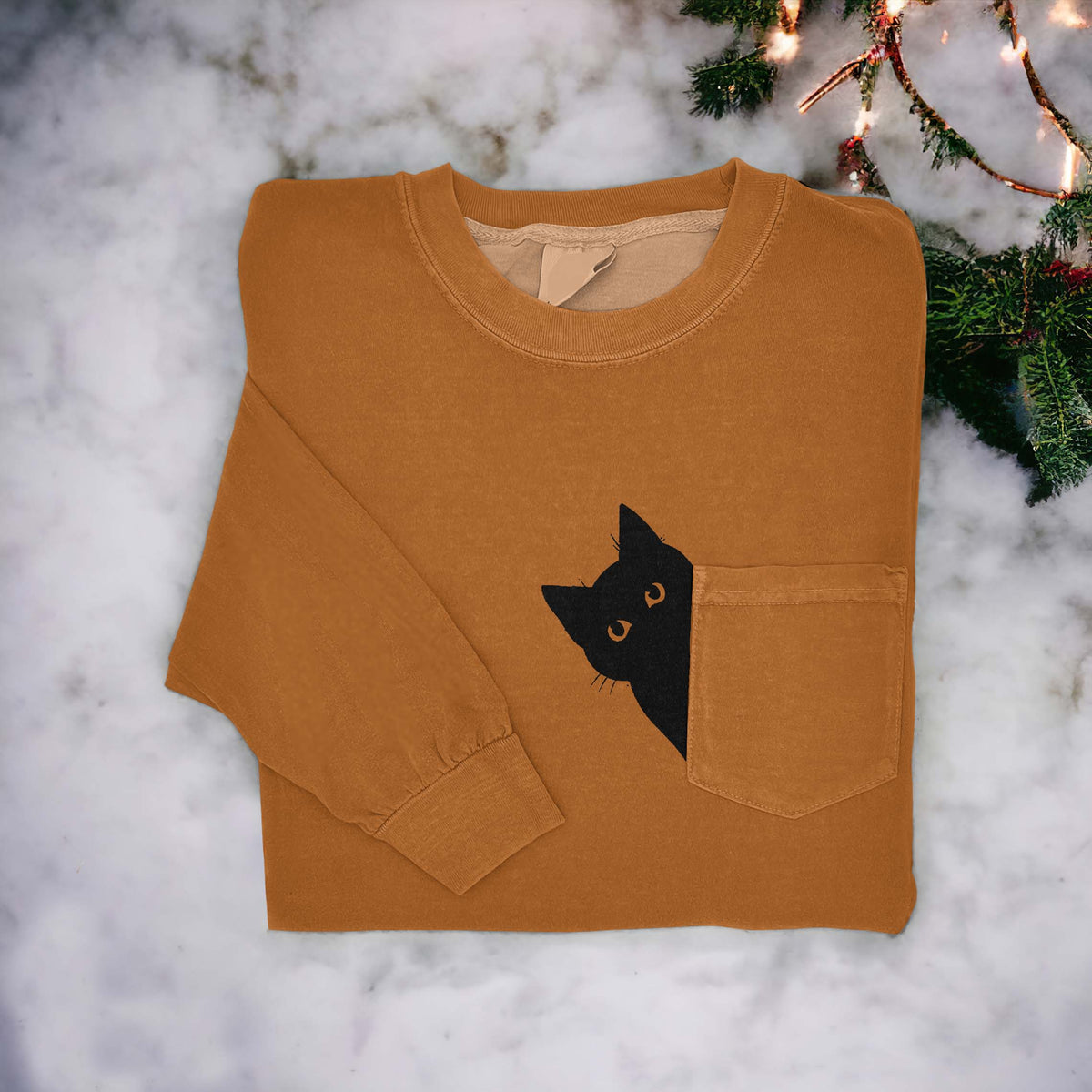 Funny Japanese Art Black Cat Art Women's Cozy Pocket T-Shirt elevenforest