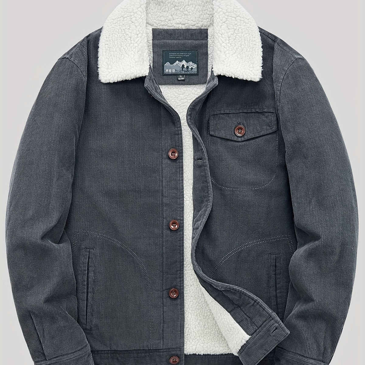 LM | Warm fleece button jacket