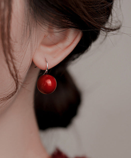 New Silk Sterling Silver Agate Drop Earrings