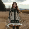 Women's Irish Celtic Knot Crew Neck Sweater Dress artswardrobe