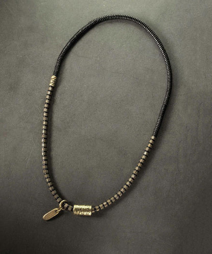 Boutique Colorblock Ancient Gold Copper Beads and Sandalwood Charm Bracelet