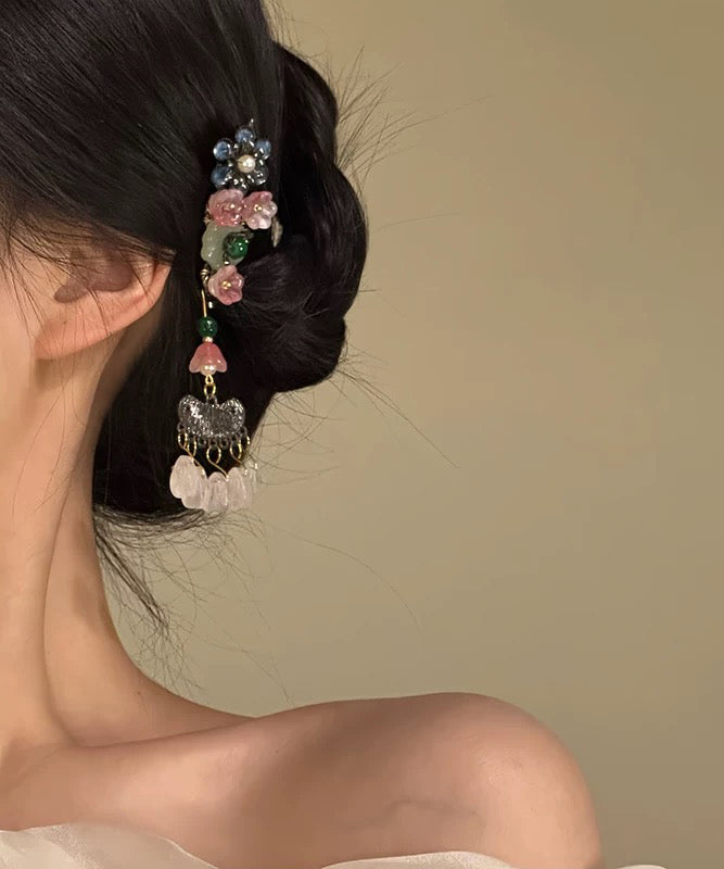 Chinese Style Multicolor Alloy Tassel a Pair Hairpin