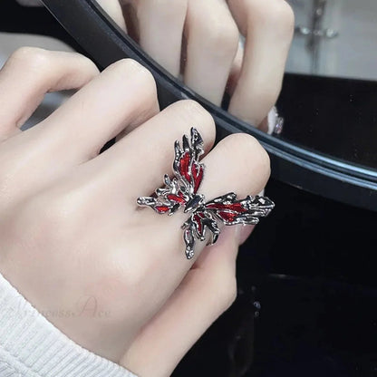 Dark Crystal Ebony Spider Ring