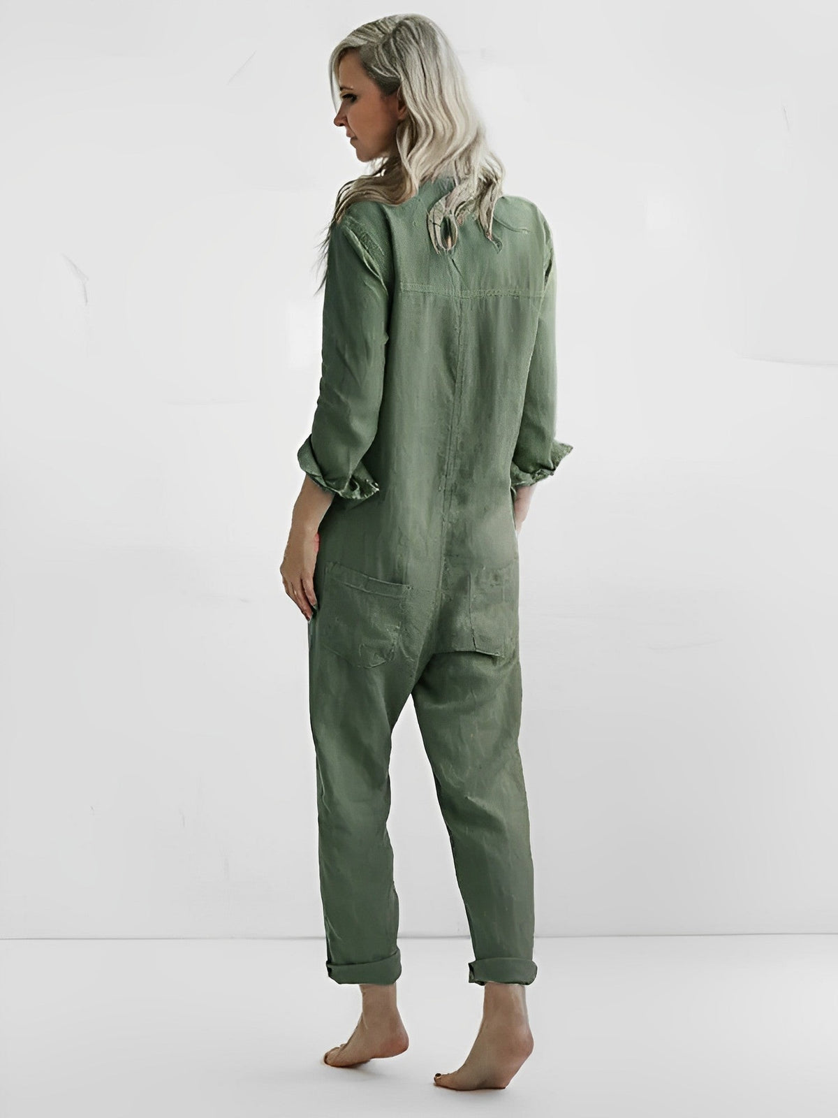 LM | Long-sleeved jumpsuit with buttons and pockets