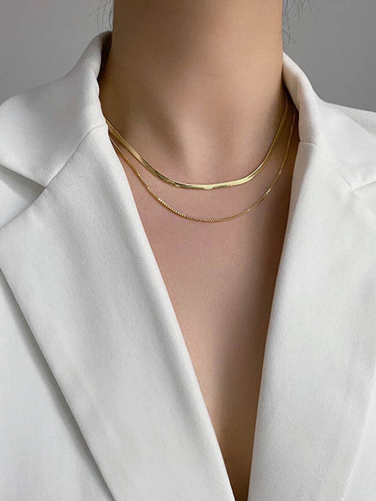 Simple Color Multi-layered Choker Necklaces Accessories
