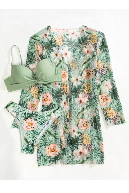 Juana® | Tropical Print Wrap Underwire Bikini With Cover-up