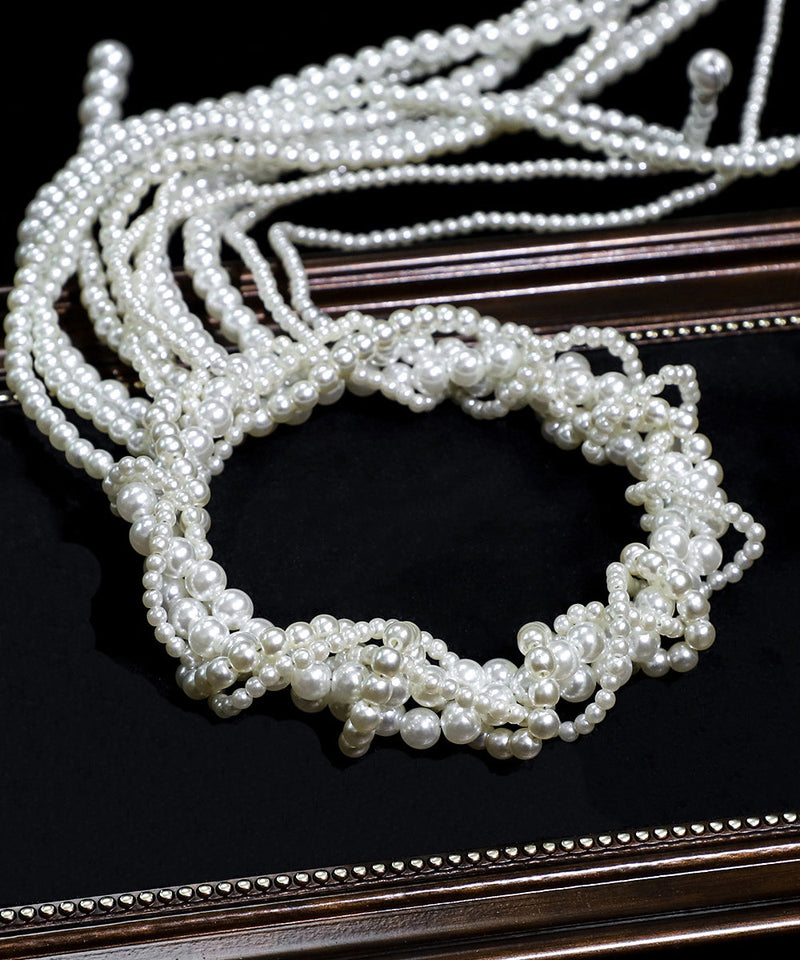 Classy White Weave Pearl Tassel Hairpin