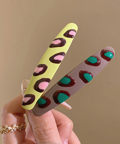 Fine Acrylic Drip Glaze Leopard a Pair Hairpin