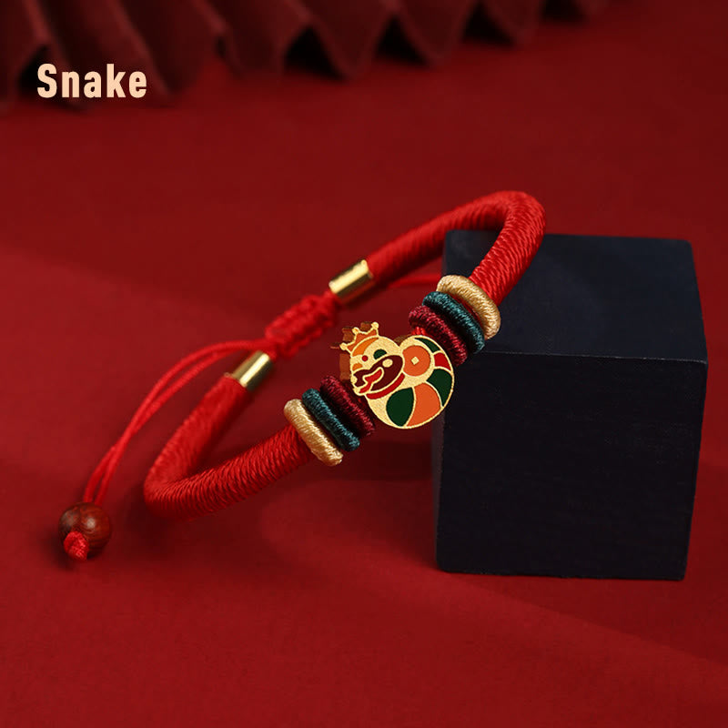 Buddha Stones Handmade 925 Sterling Silver Year of the Dragon Chinese Zodiac Luck Braided Red Bracelet