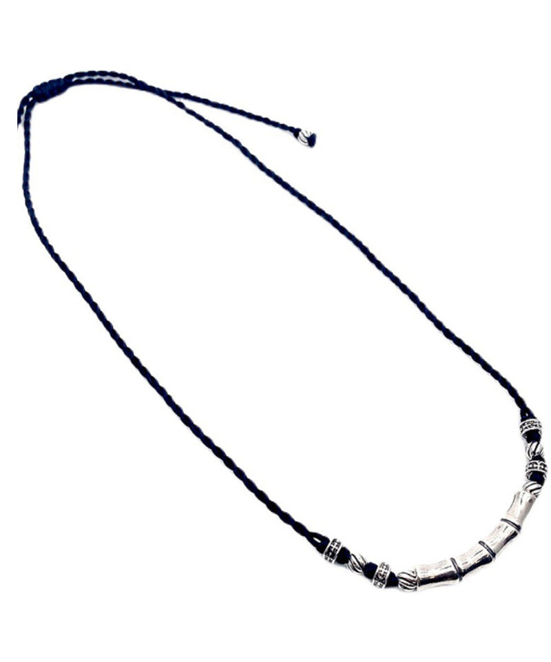 Black Hand Woven Sterling Silver Choker