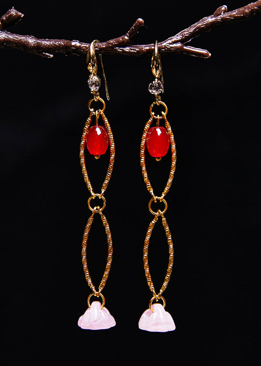 Art White Jade Original Design Drop Earrings