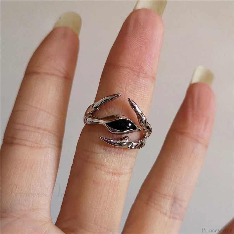 Dark Thorny Rose Pair Ring