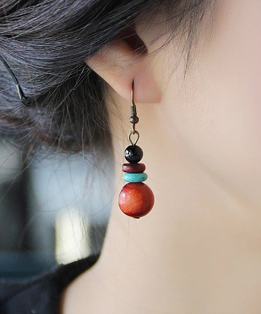 Style Wood Beads Drop Earrings