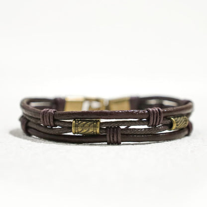 Copper Leather Spiritual Bracelet for Healing & Balance