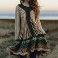 Women's Celtic Knot Jacquard Contrast Gradient Dress artswardrobe
