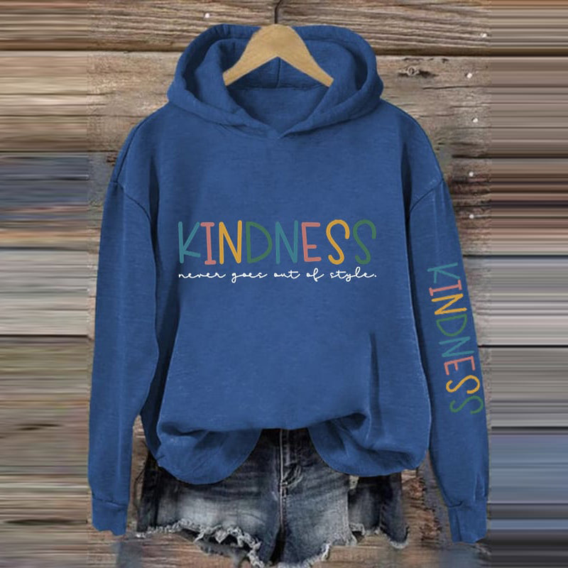 Comstylish Women's Kindness Never Goes Out Of Style Printed Casual Hoodie