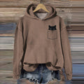 Abstract Creative Black Cat In Bag Art Women's Hoodie elevenforest