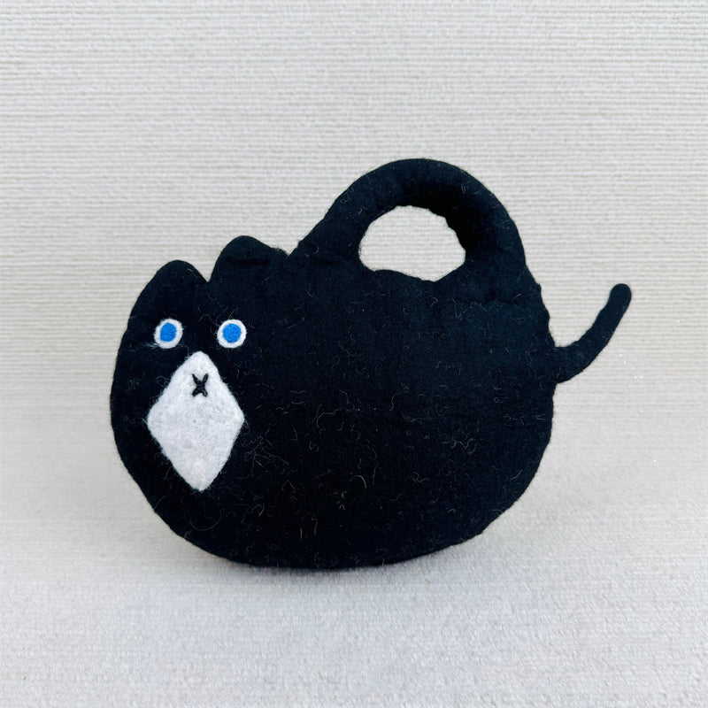 Comstylish Lovely Cat Inspired Handmade Felt Handbag