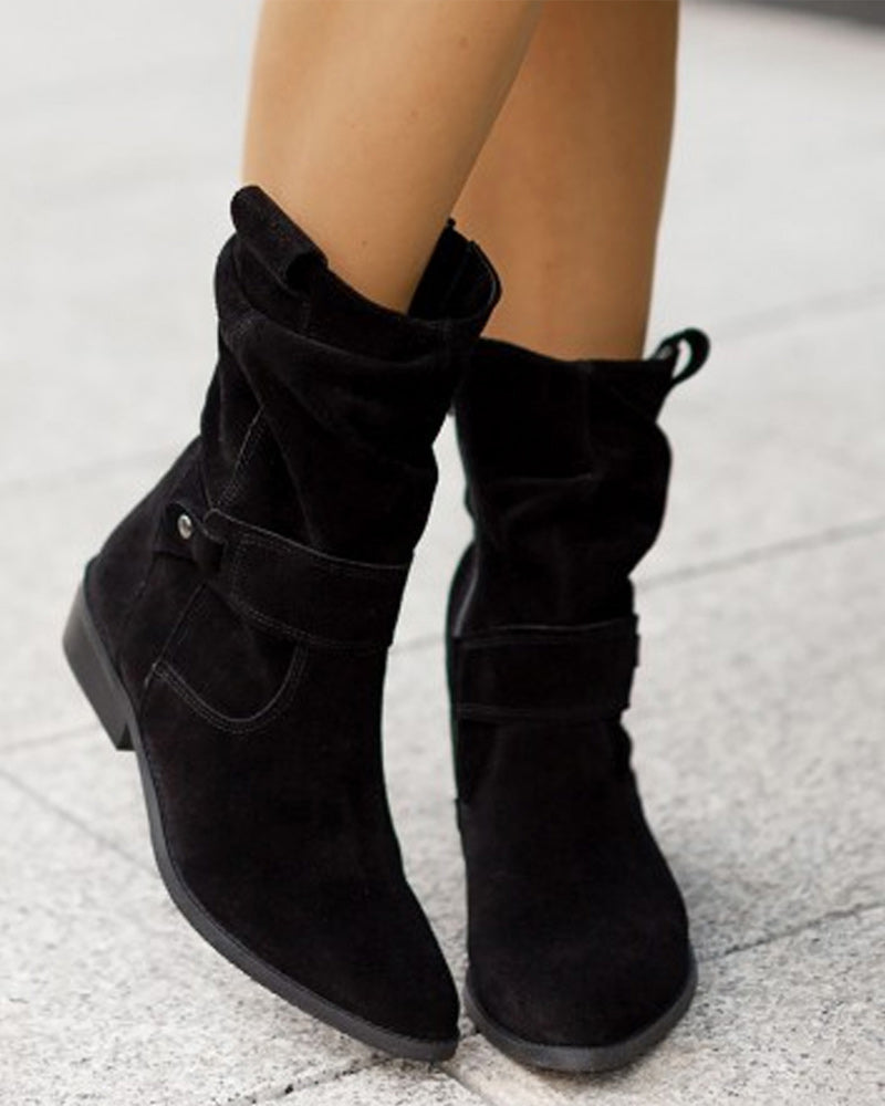 LM | Mid-calf boots with strap detail