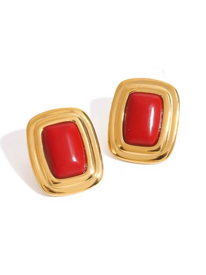 Charvi Agate Geometric Studs