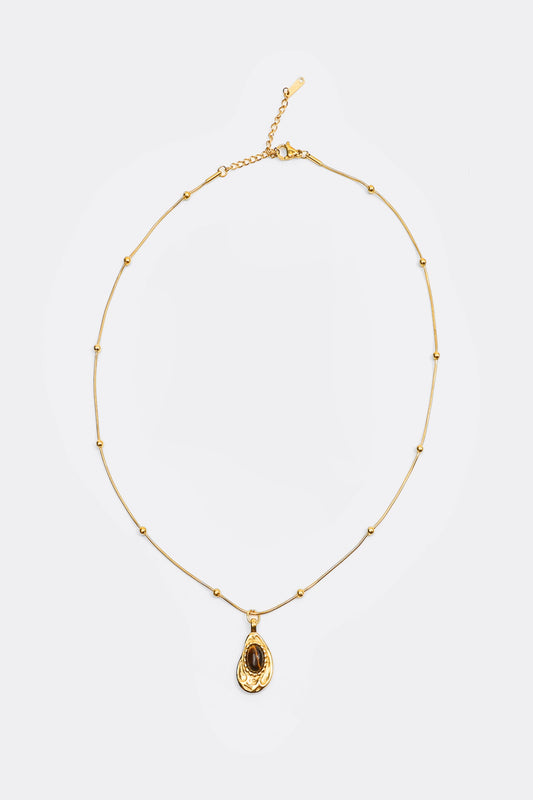Water Drop Charm Opal Decor Necklace