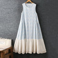 Women's Elegant And Comfortable Embroidered Linen Dress artswardrobe